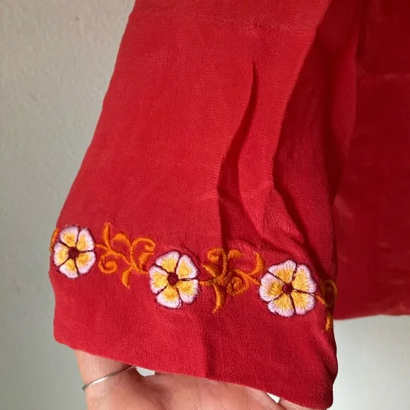 SOLD💫 Chasing Unicorns The Weight : Silk Embroidered Blazer sz S - Picture 15 of 16